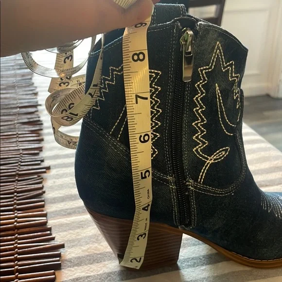 Women's denim Western Ankle Boots - Picture 6 of 6